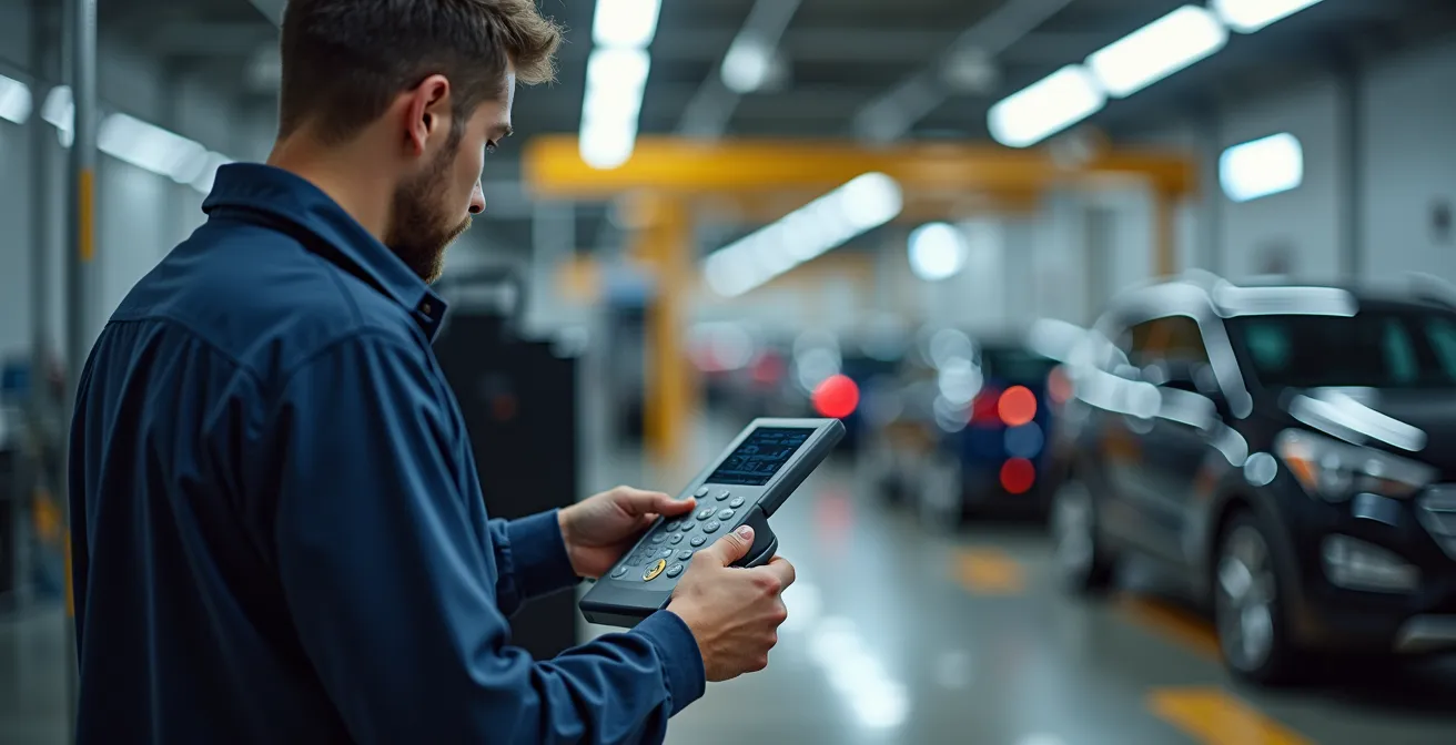 Abgasmessung am Auspuffendrohr während AU