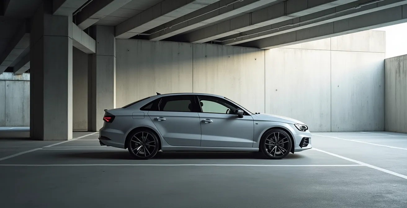 Fahrzeugdetail zeigt Chromleisten vor und nach schwarzer Folierung