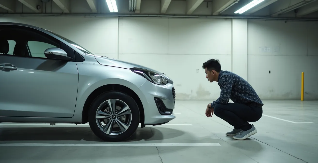 Sichtbare Kratzer am Fahrzeuglack aus Käuferperspektive